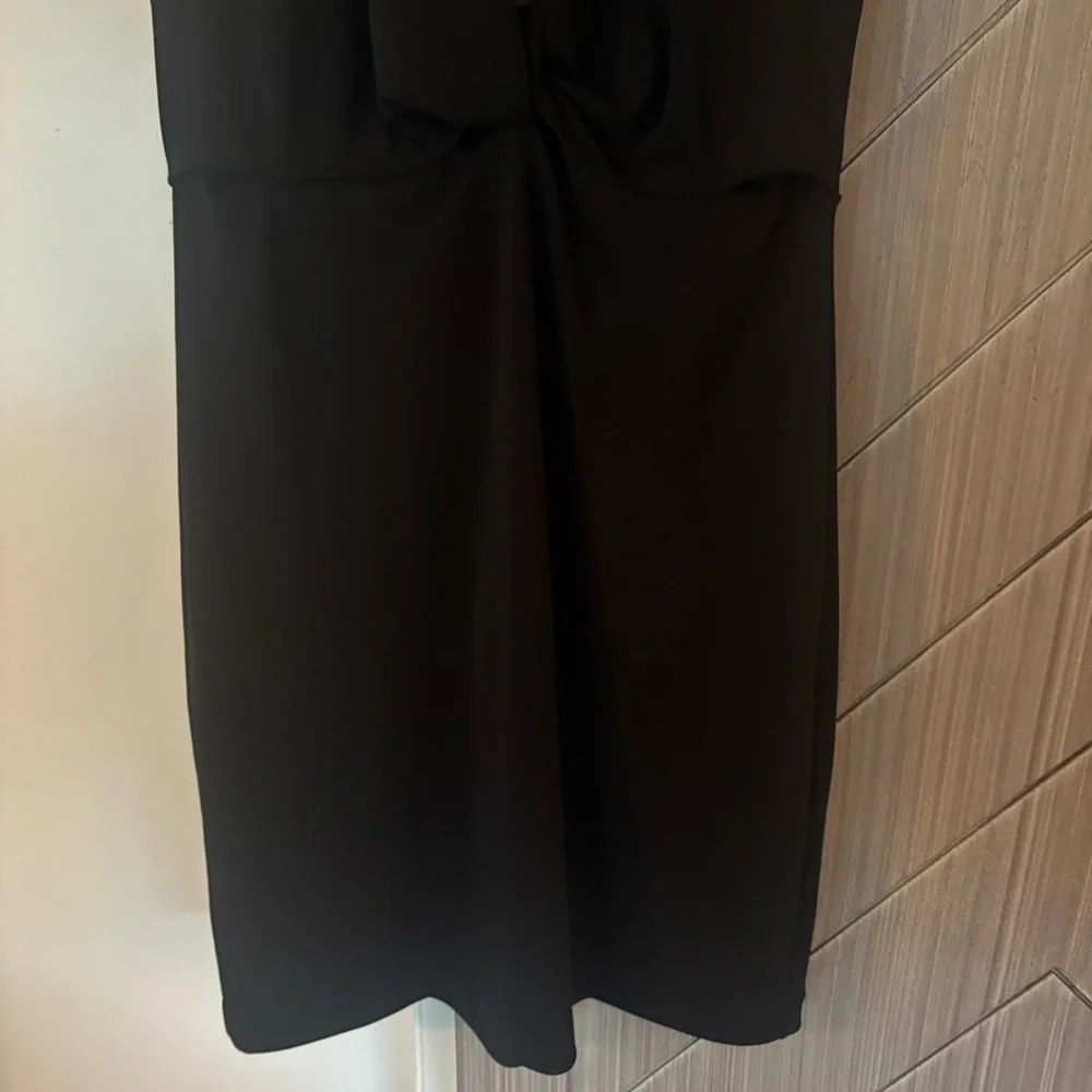 NWT Banana Republic CAP-SLEEVE KNEE-LENGTH DRESS BLACK Size Large